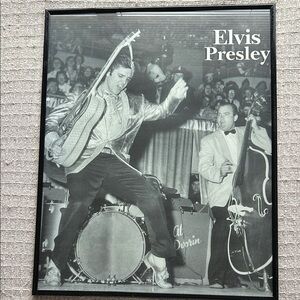 Elvis Presley Black and White Framed Poster